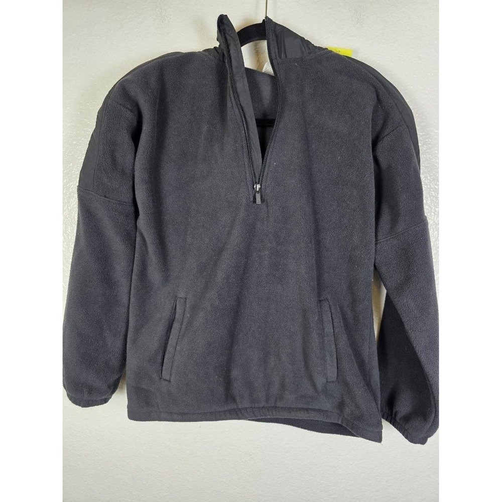 All in Motion Boys XL 14 Black Microfleece Quarter Zip Hooded Pullover